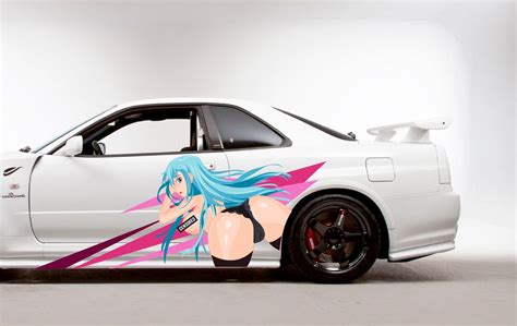 jdm anime car wraps anime japan toyota van wrapped riding low swarovski crystals alphard