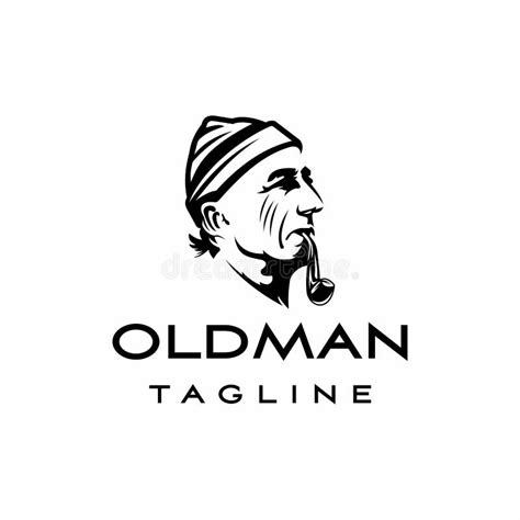 The Vintage Oldman Logo Design Graphic Stock Vector Illustration Of