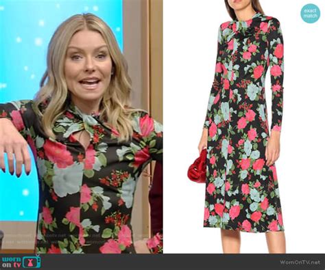 Wornontv Kellys Black Floral Twist Neck Dress On Live With Kelly And