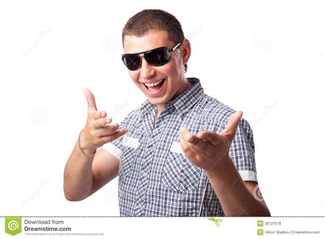 Smiling Happy Young Man In Sunglasses Stock Photo Image Of Fashion