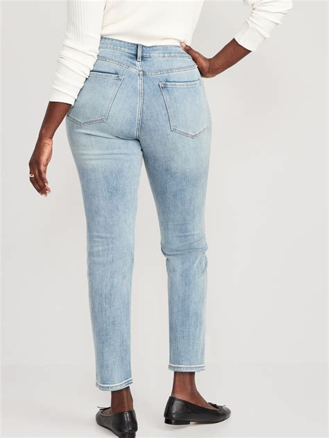 High Waisted Power Slim Straight Jeans For Women Old Navy