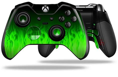 Xbox One Elite Wireless Controller Skins Fire Green Wraptorskinz