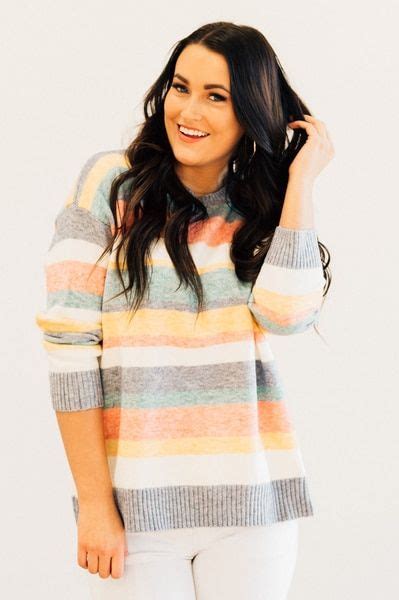 Pastel Striped Sweater With A Slightly Oversized Cozy Fit Sweaters