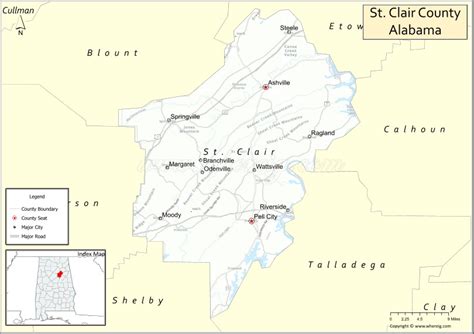 Map Of St Clair County Alabama Where Is Located Cities Population