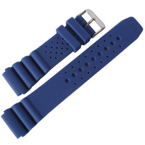 20mm Debeer 911 Mens Royal Blue Silicone Rubber Dive Watch Band Strap