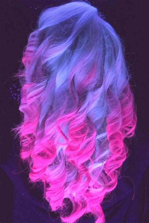 Electric Glow In The Dark Purple Pink Ombre Dyed Hair Color Vp Fashion