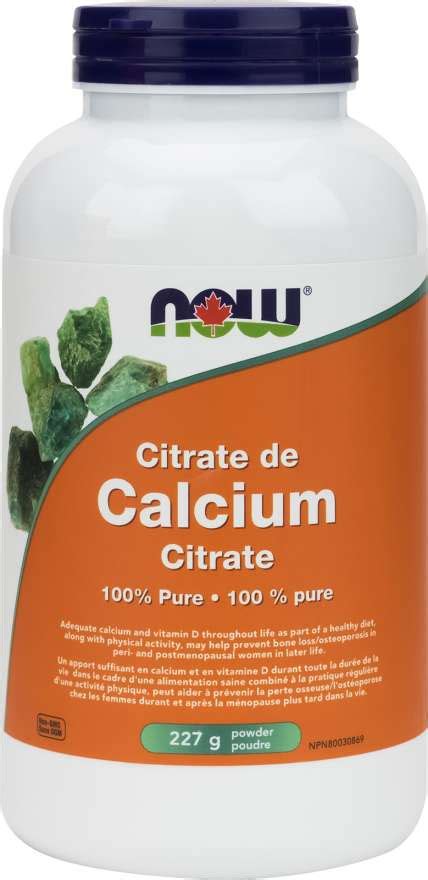 Calcium Citrate Powder Now Foods Canada