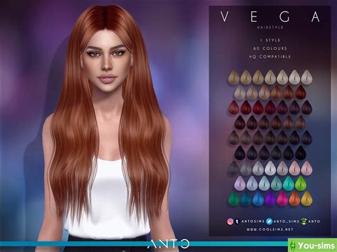 Скачать Прическа Vega от Anto к Sims 4 You Sims