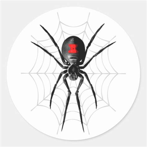 Black Widow Spider Classic Round Sticker Zazzle