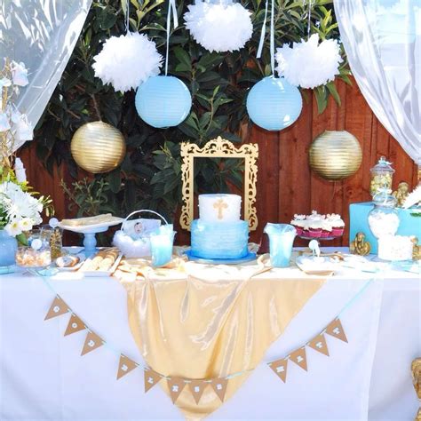 Lovely Blue Baptism Dessert Table And Party Decorations See More Party