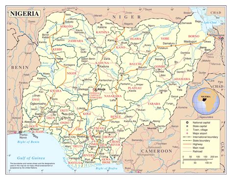 administrative map of nigeria