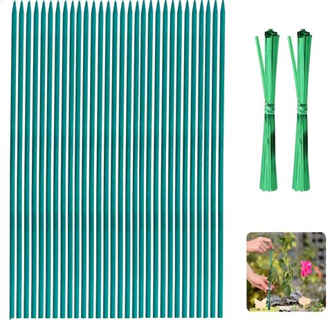 Plant Support Sticks 30cm Green Plant Stakes 12 Inch Green Bamboo