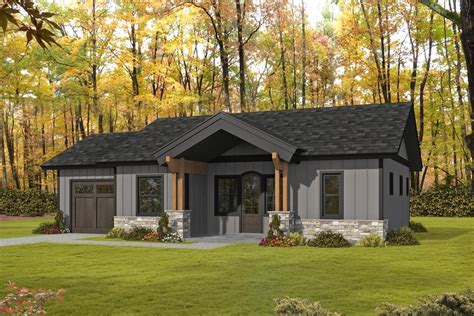1000 Square Foot Craftsman Cottage With Vaulted Living Room 350048gh
