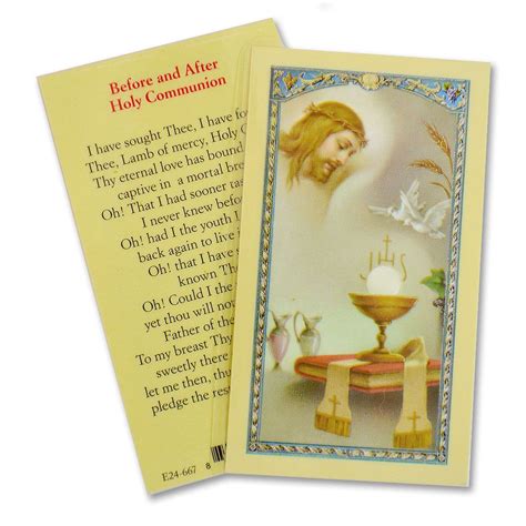 Prayer After Holy Communion Holy Card Laminated St Patricks Guild