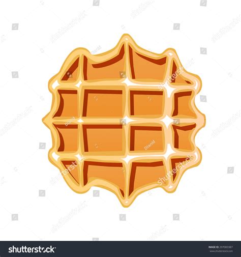 Tasty Belgian Waffle Vector Illustration 297083387 Shutterstock