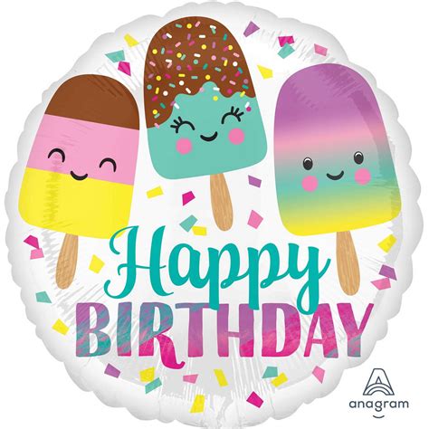 45cm Standard Hx Happy Birthday Ice Cream Sweet Party Supplies