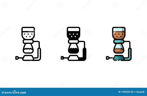 Siphon Coffee Maker As a Tool Used by Baristas in Coffee Shops Stock