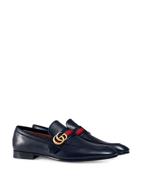 Gucci Leather Loafer With Gg Web Farfetch