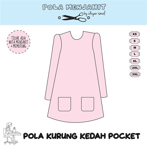 Fabrik diimport dari korea yang sangat bermutu tinggi, premium dan selesa. POLA KURUNG KEDAH POKET DEPAN | POLA BAJU KURUNG KEDAH ...