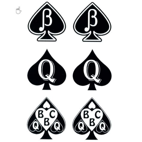 queen of spades qos set of six temporary tattoos black etsy ireland