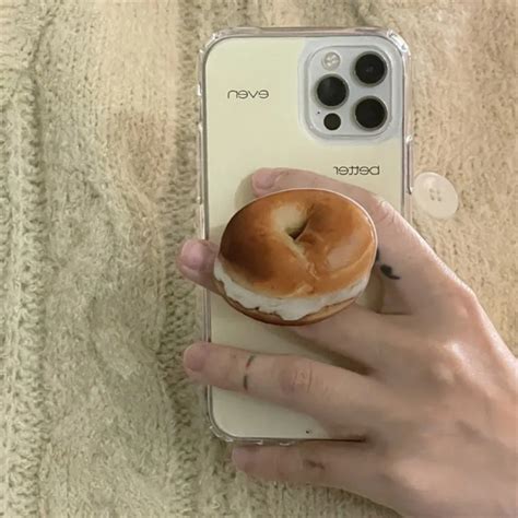Korea Cute Simulation Bagel Griptok Phone Holder Stand Universal Phone