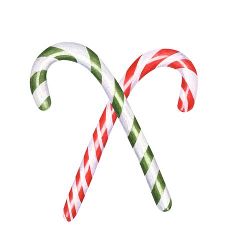 Red And Green Candy Canes Christmas Stick Caramel Cane With Striped
