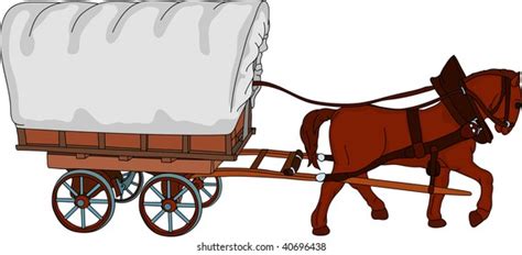 Horse Cart Coachman Driving Horse Vector Stock Vector Royalty Free