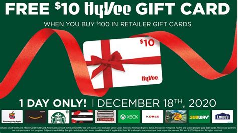 Most companies that issue gift cards provide a way to check the current gift card balance online, by. Expired Hy-Vee: Get $10 Gift Card With Any $100 Third ...