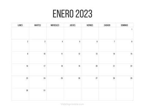 Calendario 2023 Para Imprimir Minimalista Reverasite