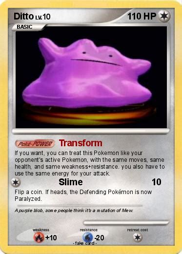 They feature unique prints from independent artists worldwide. Pokémon Ditto 323 323 - Transform - My Pokemon Card