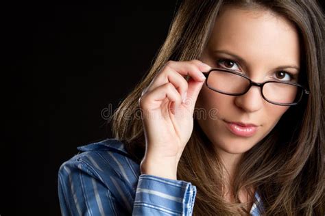 Glasses Woman Stock Image Image Of Adult Girls Gorgeous 18221443