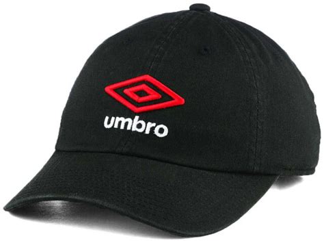 Umbro Player Relaxed Fit Adjustable Dad Cap Blackred Unisex