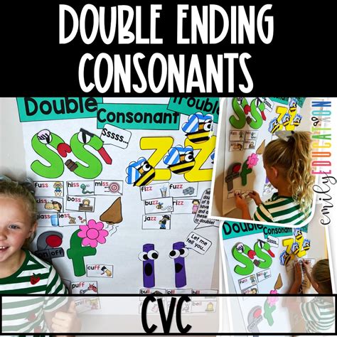 Double Ending Consonants Phonics Interactive Anchor Chart Emily Education