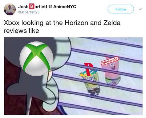 Xbox Nintendo And Playstation Squidward Looking Out The Window