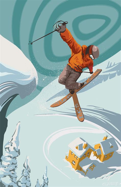 Retro Freestyle Ski Poster Travel Poster Ski Art Alpine Ski Etsy Canada