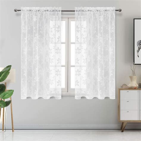 Plain curtains french curtains voile curtains cheap curtains fabric blinds modern curtains window drapes bedroom curtains curtain fabric. DWCN Floral Lace Sheer Curtains - Rod Pocket Window Voile ...