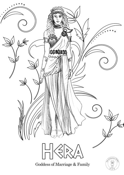 Greek Goddess Hera Colouring Pages Sketch Coloring Page