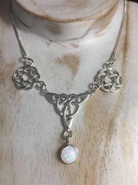 Celtic Knot Moonstone Amethyst Friendship Necklace Sterling Silver Box