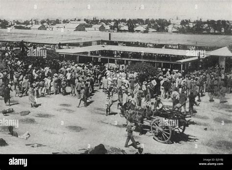 Native Compound At Kimberley Diamond Mines South Africa Circa 1898