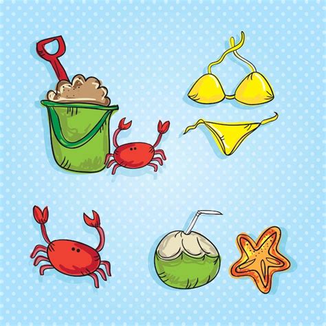 Premium Vector Colorful Summer Icons Collection Set