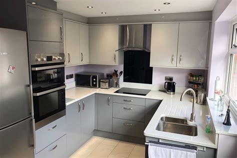 Grey kitchen cabinets white countertops design ideas. Kitchen Colour Ideas for Small Kitchens - Inspiration ...