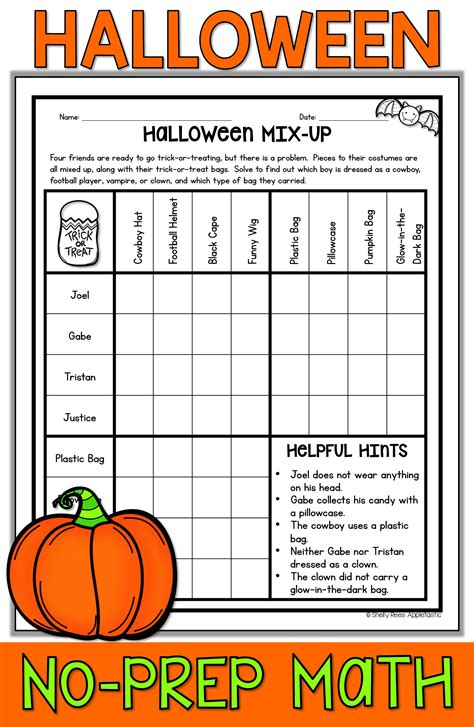 Free Printable Halloween Math Worksheets For Middle School