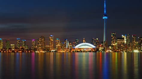 Download 2560x1440 Canada Toronto Skyscrapers Night