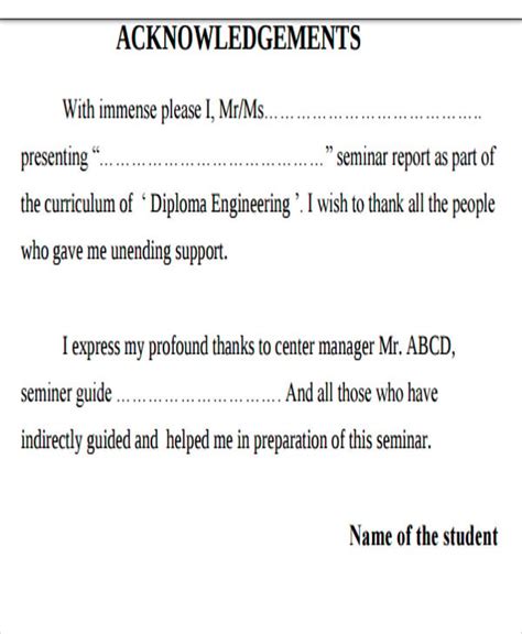 12 Acknowledgement Report Samples Docs Word Pdf Pages