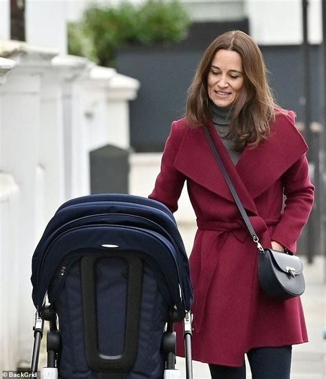 Pippa Middleton Wraps Up Warm In Burgundy Coat With Baby Arthur Pippa Middleton Burgundy