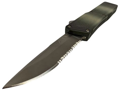 Out The Front Automatic Knife Lightning Otf Serrated Silver