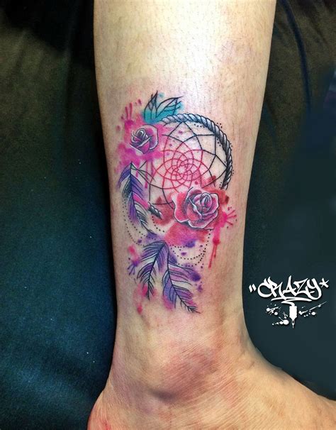 Dreamcatcher Rose Watercolor Tattoo Rose Tattoo Sleeve Sleeve