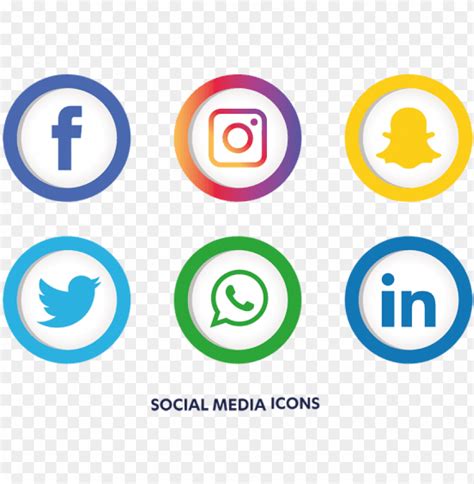 Social Media Icons Set Facebook Instagram Whatsapp Transparent