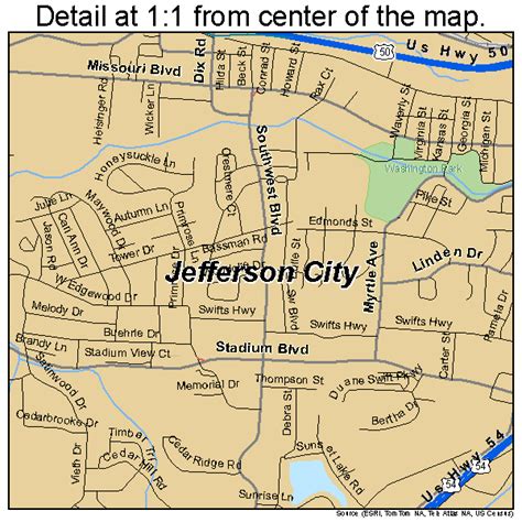 Jefferson City Missouri Street Map 2937000