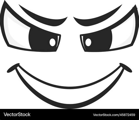 Evil Grin Emoji Devil Face Comic Expression Vector Image